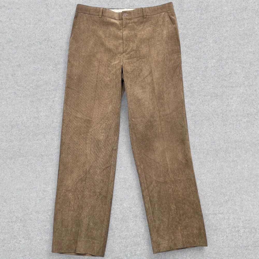 Linea Naturale Dress Pants Mens 35x32 Brown Pincord Corduroy Straight Fit Preppy